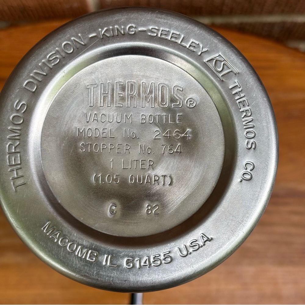 Vintage Thermos King-Seeley Stainless Steel Model 2464S Stopper 764 Quart Size - Picture 9 of 9